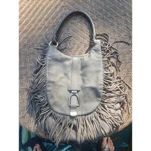 Large GILL Genuine Fringed Leather Handbag Purse/Backpack with removable straps